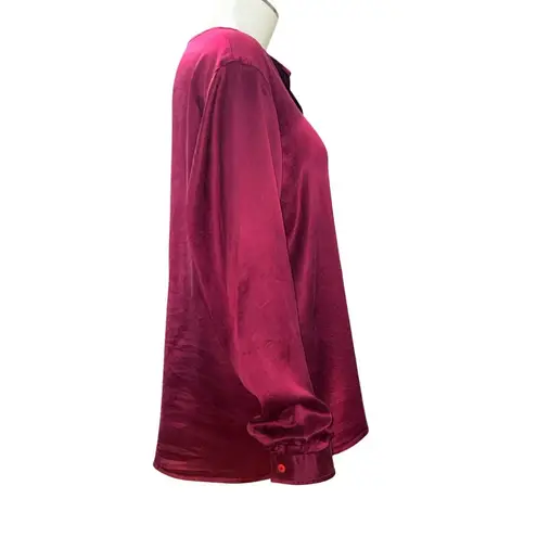 Vintage All Silk Blouse by Jonathan Logan 14 Magenta Long Sleeve 80s Retro Chic Purple