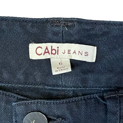 CAbi  Jeans Size 6 Black Denim Cotton Stretch Blend Womens 30X32 Straight Leg