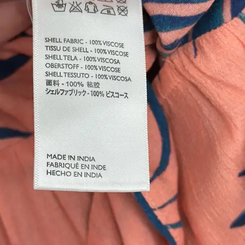 Cleobella Peach Tropical Print Wide Leg Sleeveless Jumpsuit XS