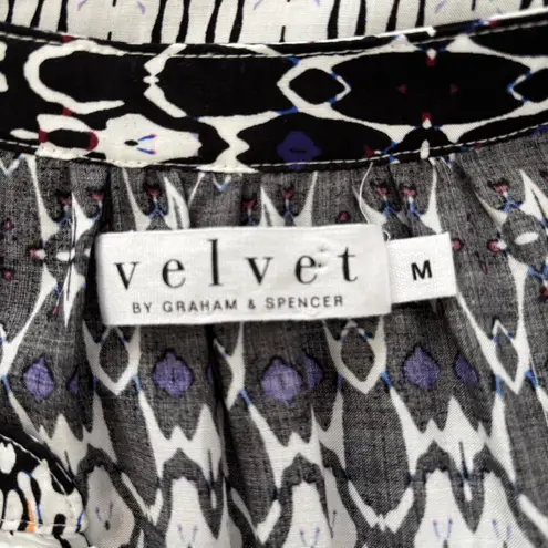 Velvet By Graham & Spencer Tunic Top Womens Medium Ikat Printed Relaxed Fit M