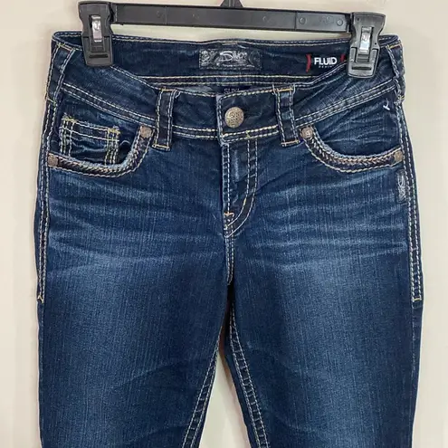 Silver Jeans Suki bootcut fluid denim low rise contrast stitch jeans size 27