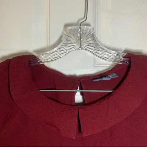 Modcloth  Maroon Peter Pan Collar Short Sleeve Blouse M