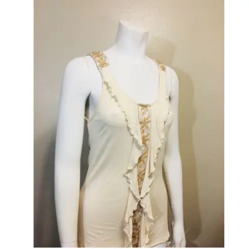 KISCHE Small Top Beige Rayon Spandex Tan