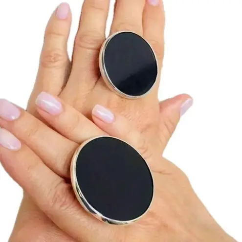 Handmade 8.5 9 9.5 Ring Black Onyx Solid 925 Sterling Silver Gemstone Fine Art UNISEX Original Natural Gem Statement