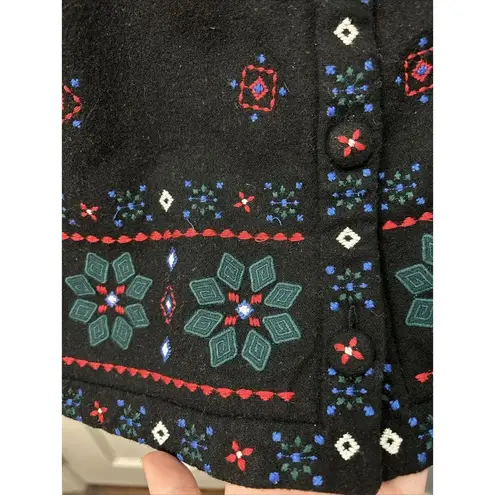 Talbots Vintage  Christmas Holiday Embroidered Wool Blend Retro Vest Size Large