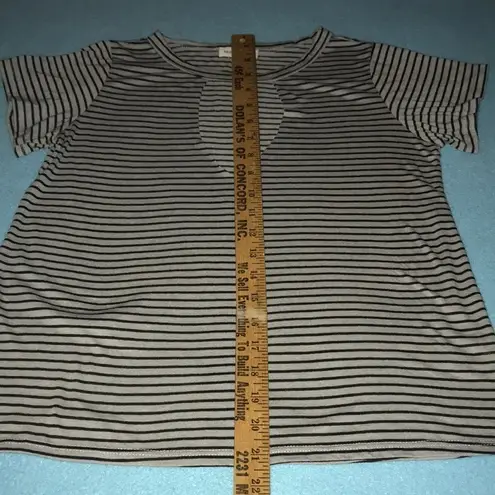 Dance & Marvel cutout chest striped top slinky short sleeve stretchy NEW size S
