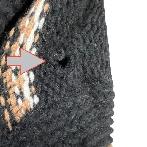 360 Cashmere Crochet Cardigan Sweater M Wool Cashmere Fringe Boho TINY FLAW