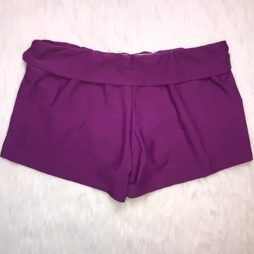 Athleta  Women’s Purple Foldover Band Shorts with Built-In Liner