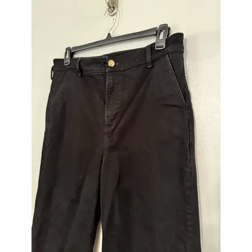 J. Crew Black High Rise Wide Leg Trouser Jeans Women’s Size 32