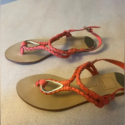 DOLCE VITA CORAL/GOLD SANDALS Size 6.5