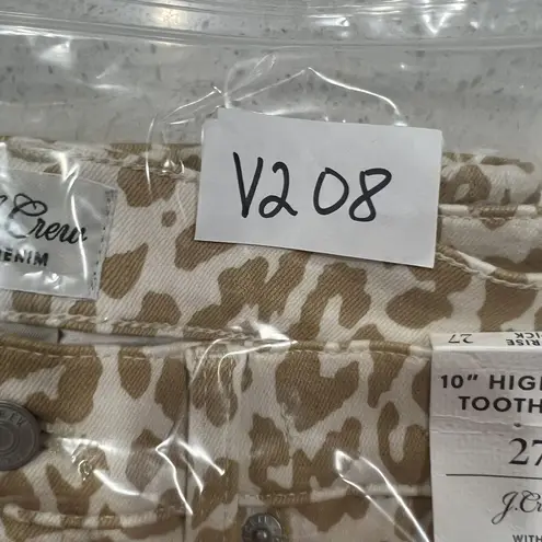 J. Crew Size 27 Jeans 10" High Rise Toothpick Animal Print Safari Leopard NEW