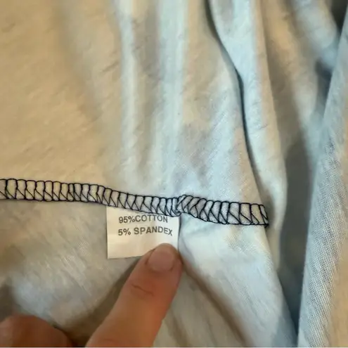 Elegant Blue and White Halter Dress Size M