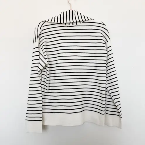 Avantlook Womens Sweater Size M White Black Striped Polo Preppy Old Money Paris White Size M