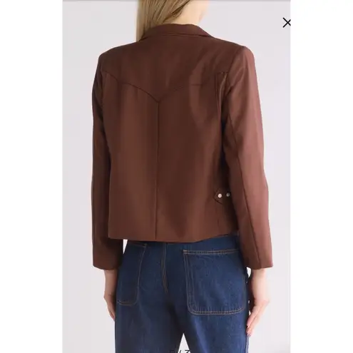 THE GREAT. Western Blazer Size 0 Hickory Brown NEW Pearl Snap Rodeo Jacket