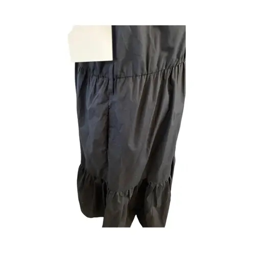 Ellen Tracy Black Cotton Midi Tier Dress Women’s Size Large NWT Minimalist