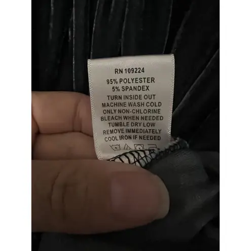 Indigo Soul gray velvet shirt dress size Medium Long sleeve Silver Tunic