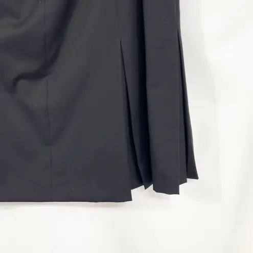 Brooks Brothers Size 6P Wool Mini Skirt Pleated Career Solid Black Petite 986