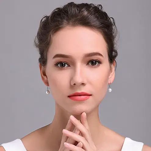 925 Sterling Silver Pearl Drop Dangle Earrings for Women