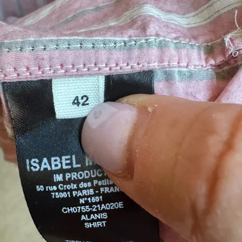 Isabel Marant Isabel Etoile Marant Alanis Striped Cotton Shirt in Pale Pink