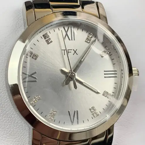 Bulova TFX by Silver-Tone Stainless Steel Watch 36t117 Crystal Markers