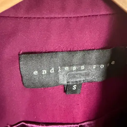 Endless Rose Jewel Purple One Button Career Office Preppy Blazer Jacket Size S