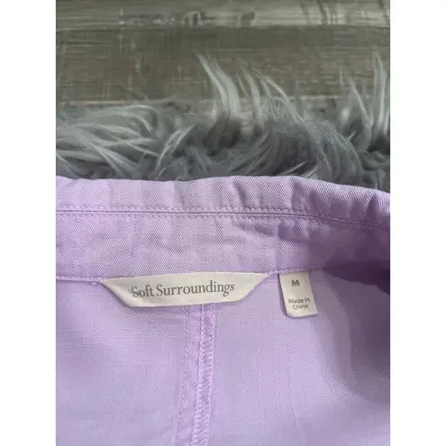 Soft Surroundings Marcie button front tunic jacket topper lavender M