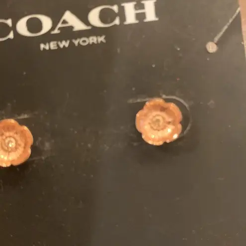 Coach Dainty  copper flower stud Earrings