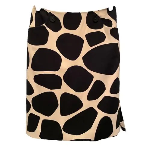 Studio G Giraffe Print Short Pencil Skirt size 6 Black