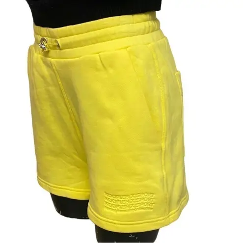 The Kooples NEW x Sport Neon Yellow Logo Fleece Sweat Shorts