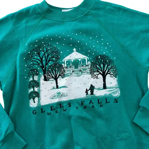 Hanes Vintage 90s “Glens Falls New York” Classic Crewneck Sweater Size Medium