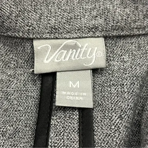 Vanity Military Style Vest Ruffle Trim Double Breasted Gray M Size M