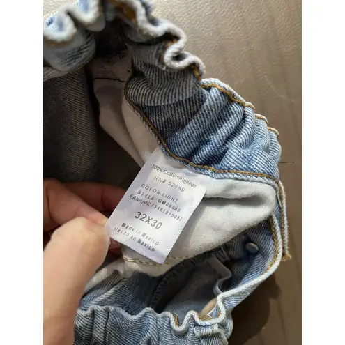 George Regular Fit Adjustable Waist Straight Leg Vintage High Waisted Jeans 32 Blue