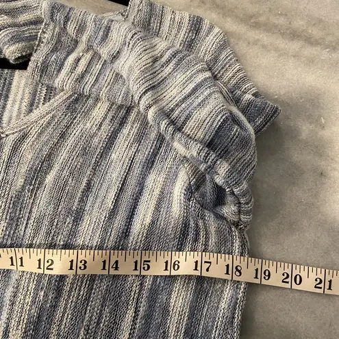 J. Jill Size M Blue White V Neck Long Sleeve Lightweight Split Hem Sweater Size M