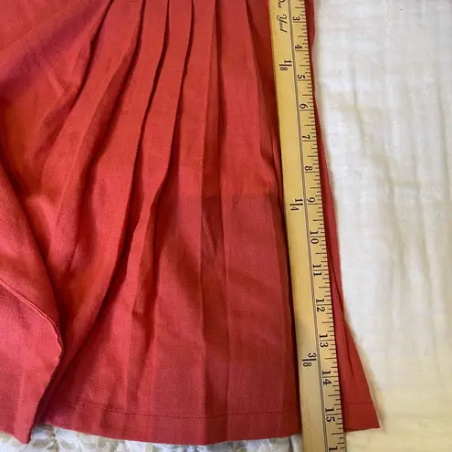étoffe studios Women’s Linen Blend Red Skirt Tie Waist Size Large