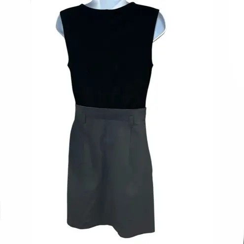 Theory ‎ Black Gray Colorblock Sleeveless Tank Dress Sz 8 Office WorkWear