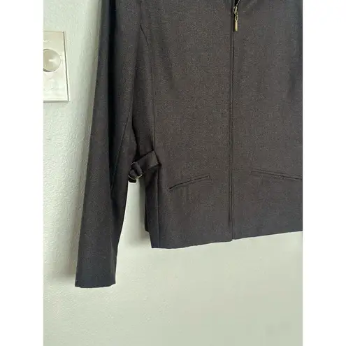 Vintage Preview Collection Brown Worsted Wool Utility Jacket Lined Brass Buckle Size 10