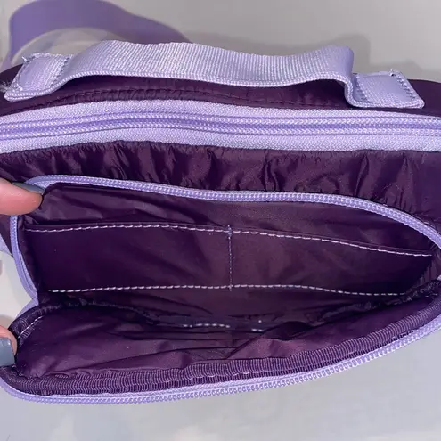 Lands End QUILTED CROSSBODY HANDBAG Purple DUAL POUCH Zipper Close Ultra Light