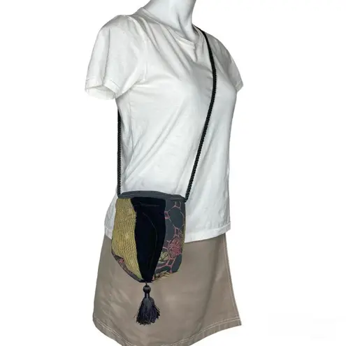 VICTOR PETER Crossbody Bag 100% Silk Kimono Obi Fabric VINTAGE Art Numbered