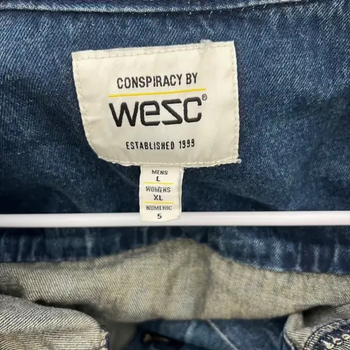 Men's Conspiracy by WESC Blue Denim Trucker Thrills Jacket Size L Womens Sz XL Size L - Image 6
