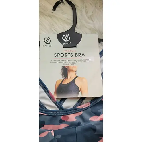 Dare2b Low Impact Intensity Sports Size L Pink Gray Camo Sports Bra New Pink Size L