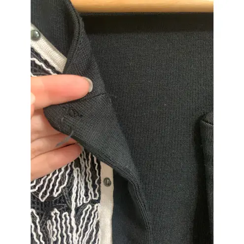 Ming Wang white black embroidered blazer Medium