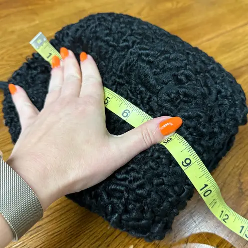 Vintage Persian Lamb Swing Coat Set with Matching Muff & Cap, Black, Medium Fit Black