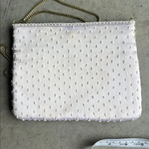 Vintage Silk Beaded Evening Chain Strap Formal Bag ®️ White
