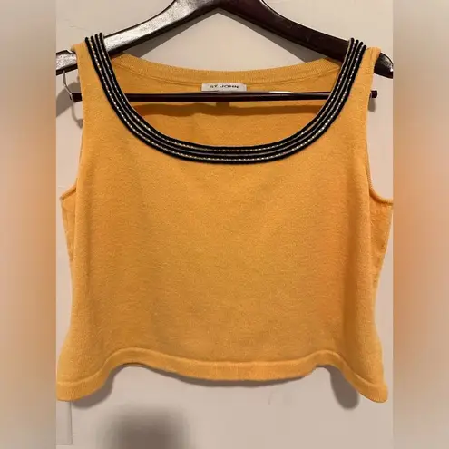 St. John  Yellow Cropped Top Sz L