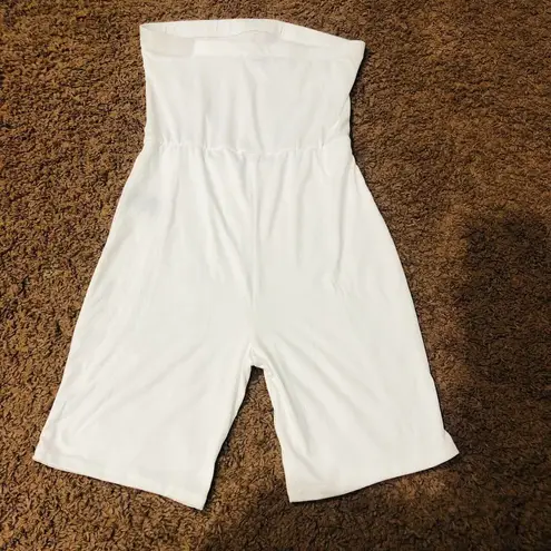 Love Cameron Strapless Romper Shorts One Piece Summer Casual Juniors' Medium White