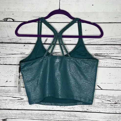 Calvin Klein  NWT XL Teal - Foil Snakeskin Print Longline Performance Sports Bra