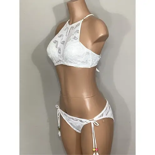 Robin Piccone New. white crochet lace bikini. XS. Retails $198