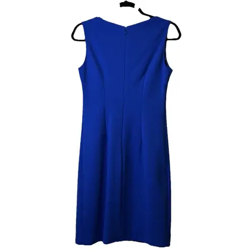 Tahari Ponte Knit Dress Trendy Lined Pencil Square Neck Sleeveless Dressy 4