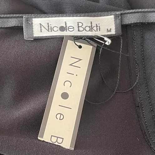 Nicole Bakti Sexy Fitted Evening Gown Dress Mesh Rhinestones