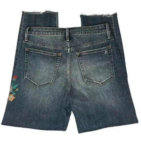 Sam Edelman  Mary Jane Embroidered High Rise Straight Crop Jean Harlin